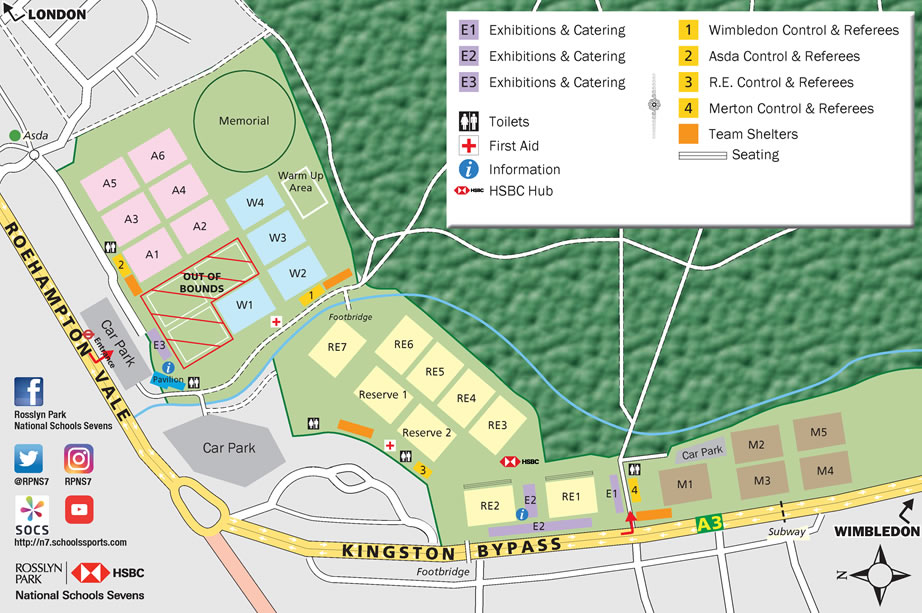 Pitch Map & Travel Rosslyn Park HSBC National Schools 7s
